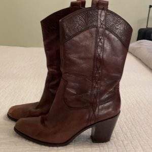 Antonio Melani brown western cowboy boots 7.5